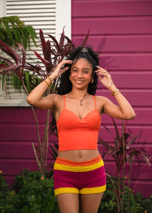 Color Crochet Shorts